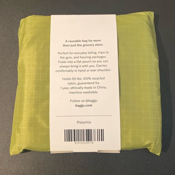 NWT BAGGU PISTACHIO Standard Reusable Bag bvr - Picture 2 of 5